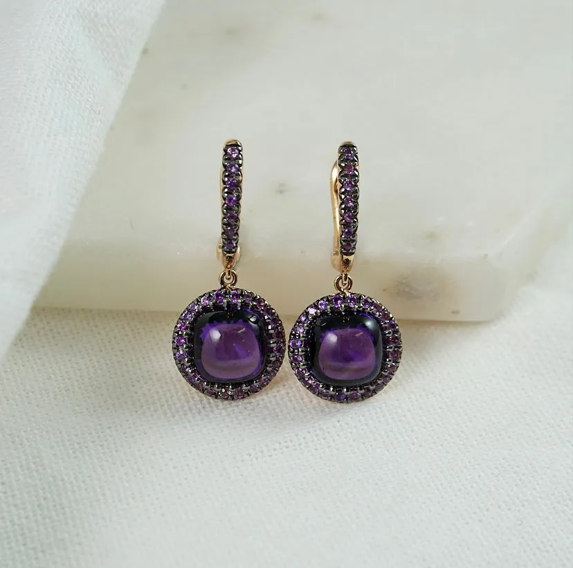 Amethyst & Purple Sapphire Earrings