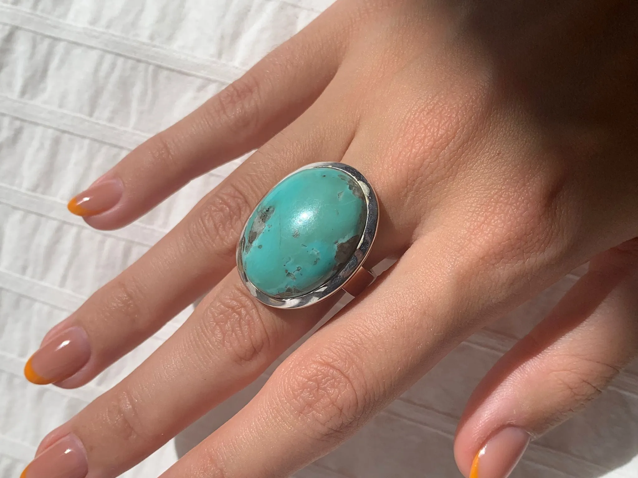 Arizona Turquoise Naevia Ring - Large Round (US 8)