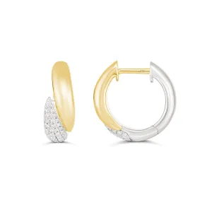Artisan Two Tone Diamond Huggies Large