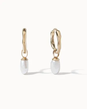 Baroque Pearl Hoop Earrings