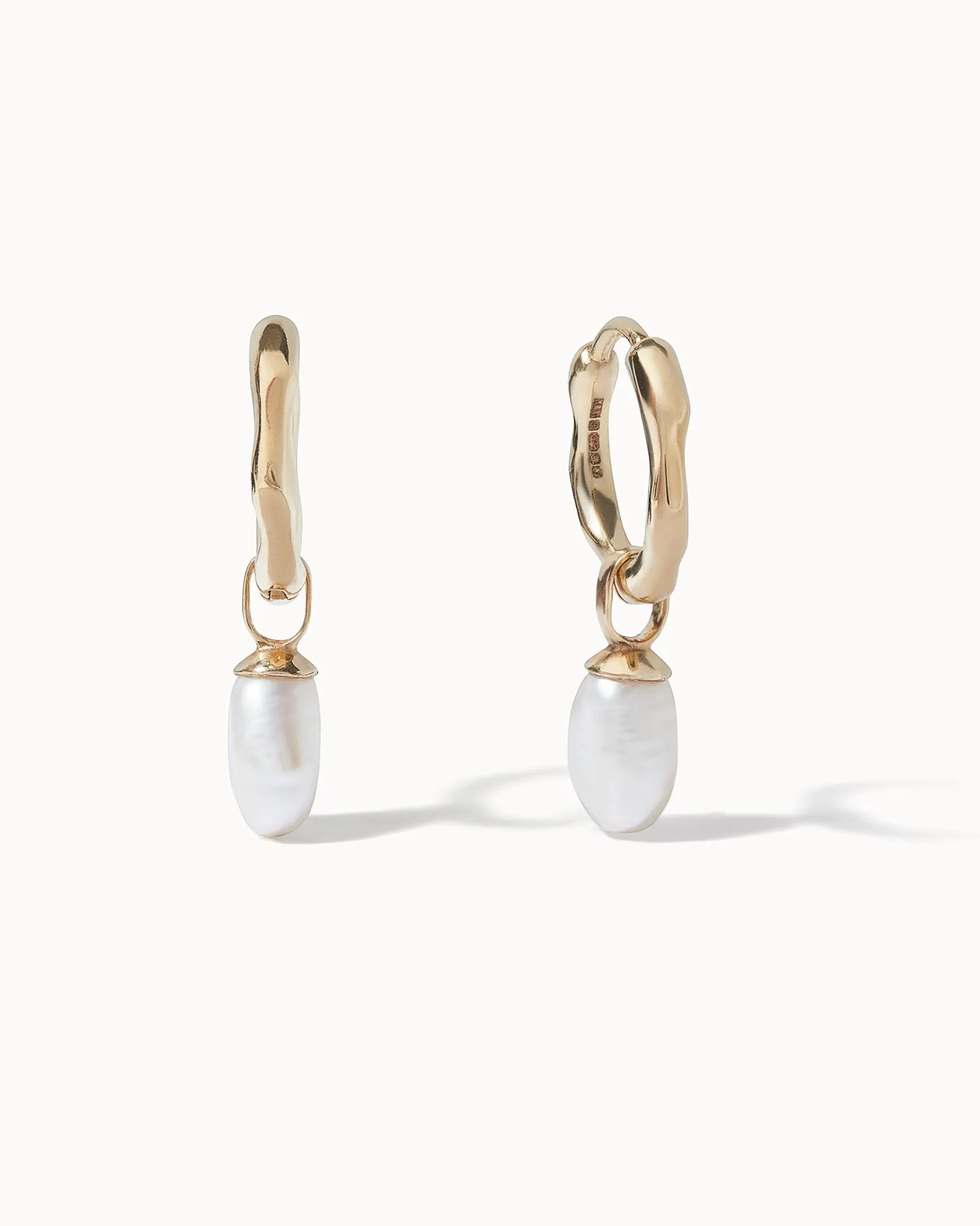 Baroque Pearl Hoop Earrings