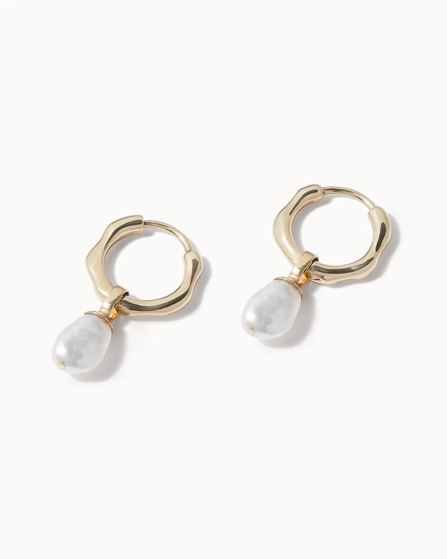 Baroque Pearl Hoop Earrings