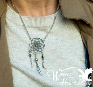 Bejeweled Dreamcatcher Sterling Silver Necklace