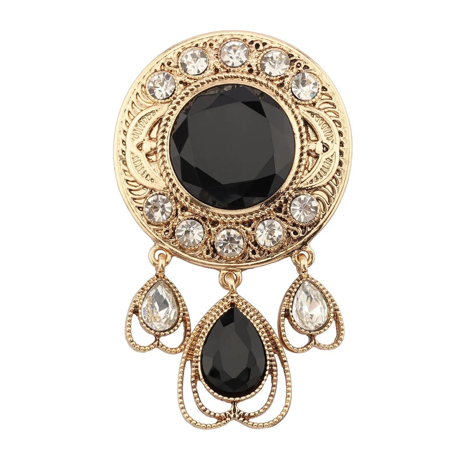 Black Retro Brooch