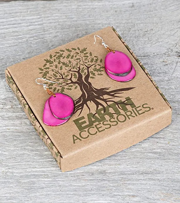 Bohemian Drop Dangle Earring for Women/Dangling Small Lightweight Pendant Earring with Turquoise,Pink,Ivory,or Black Pendants and Sustainable EarRing