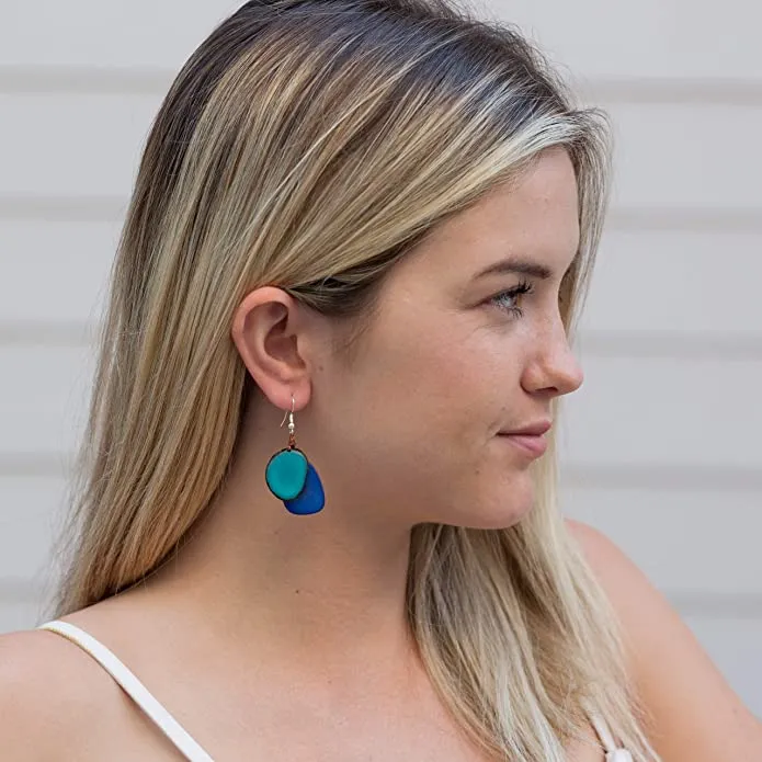 Bohemian Drop Dangle Earring for Women/Dangling Small Lightweight Pendant Earring with Turquoise,Pink,Ivory,or Black Pendants and Sustainable EarRing