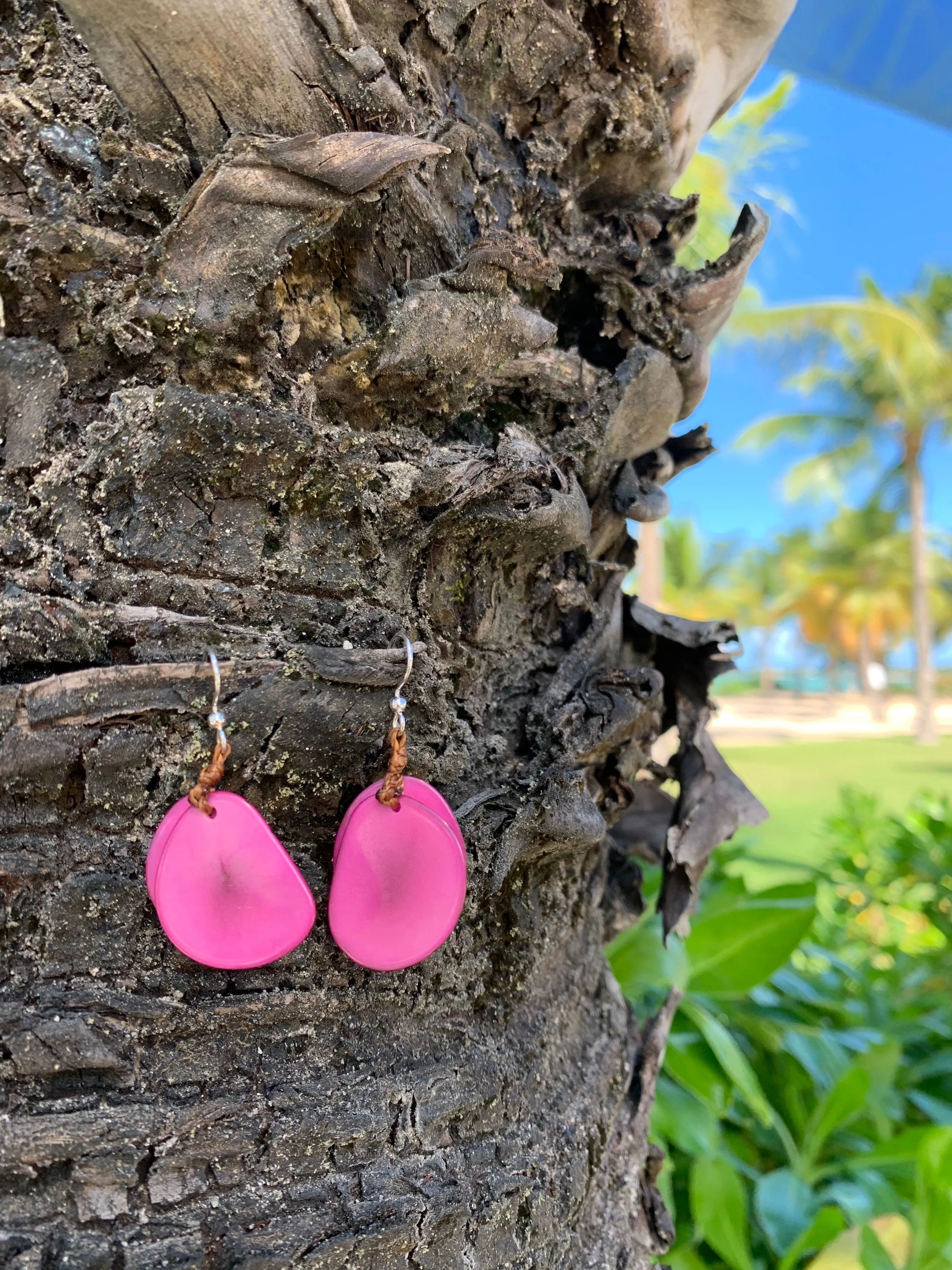Bohemian Drop Dangle Earring for Women/Dangling Small Lightweight Pendant Earring with Turquoise,Pink,Ivory,or Black Pendants and Sustainable EarRing