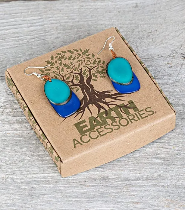 Bohemian Drop Dangle Earring for Women/Dangling Small Lightweight Pendant Earring with Turquoise,Pink,Ivory,or Black Pendants and Sustainable EarRing