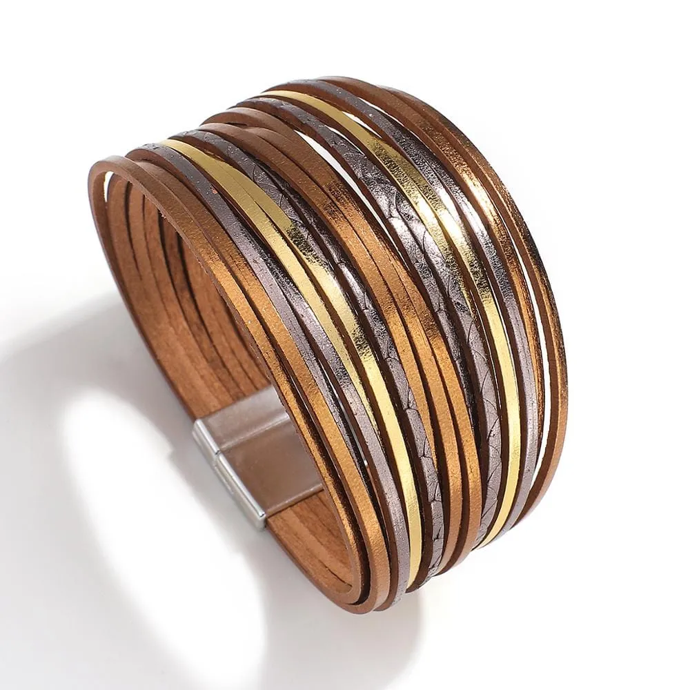 Boho Multilayer Mint Leather Bracelet