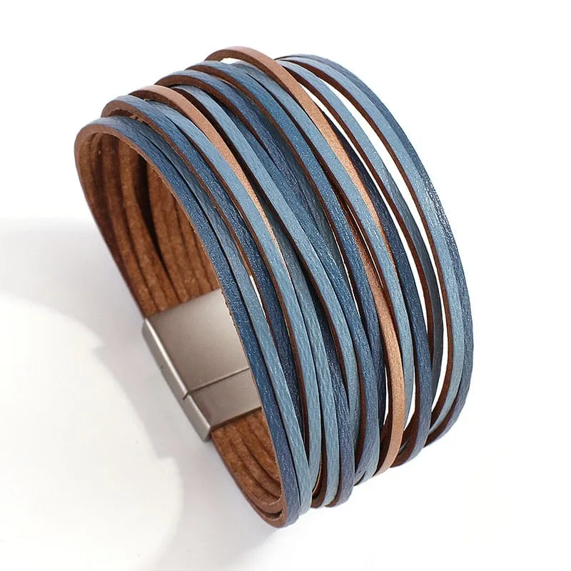 Boho Multilayer Mint Leather Bracelet
