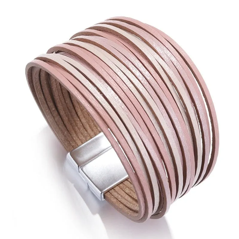 Boho Multilayer Mint Leather Bracelet