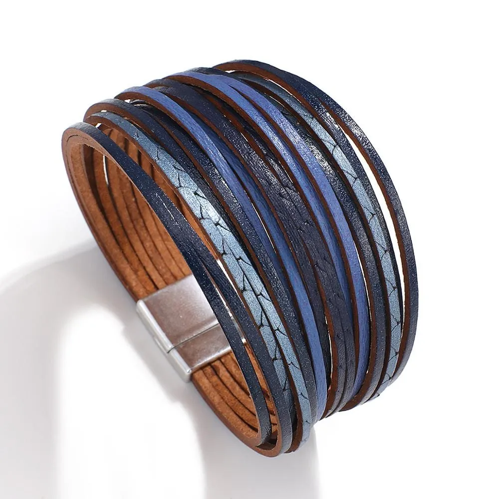 Boho Multilayer Mint Leather Bracelet