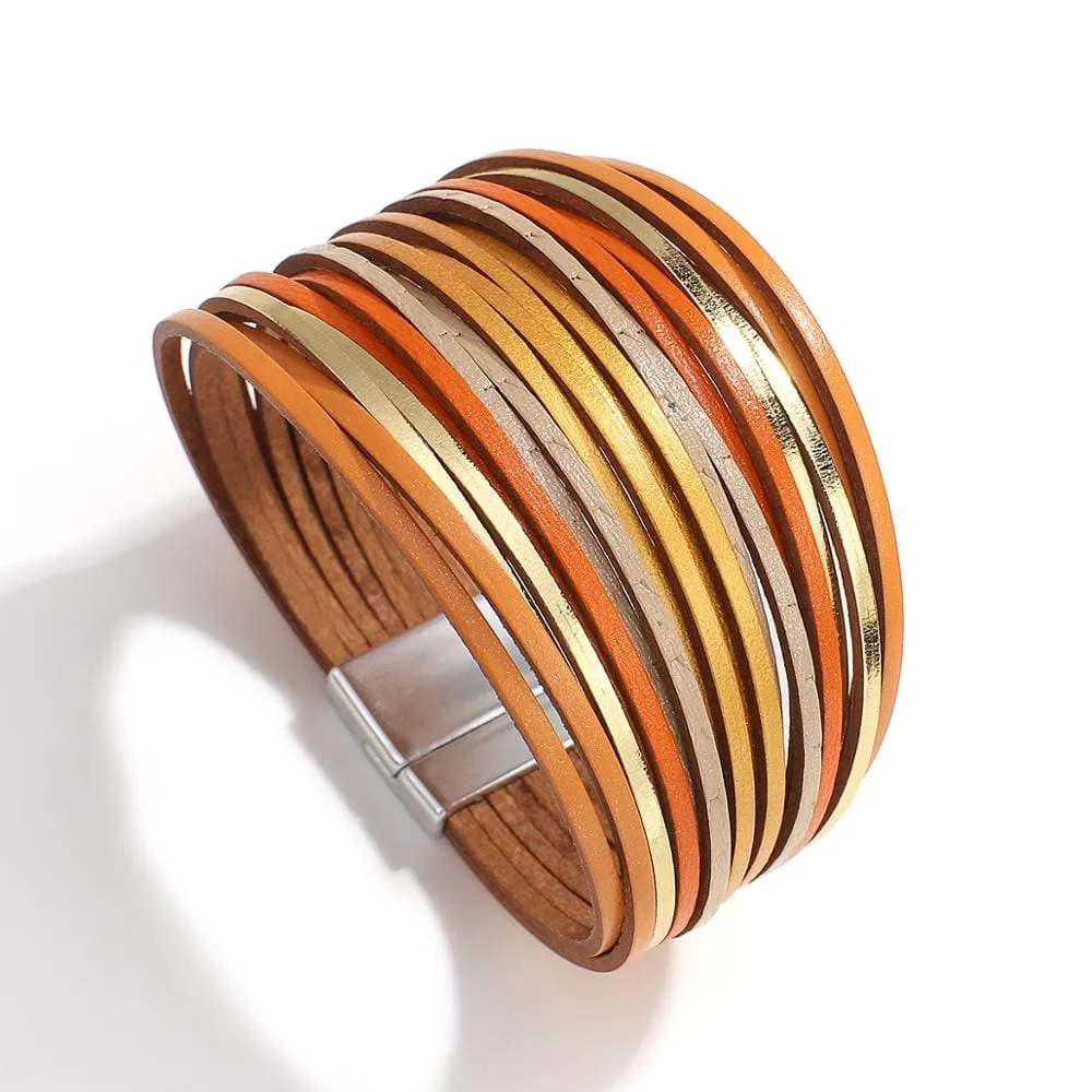Boho Multilayer Mint Leather Bracelet