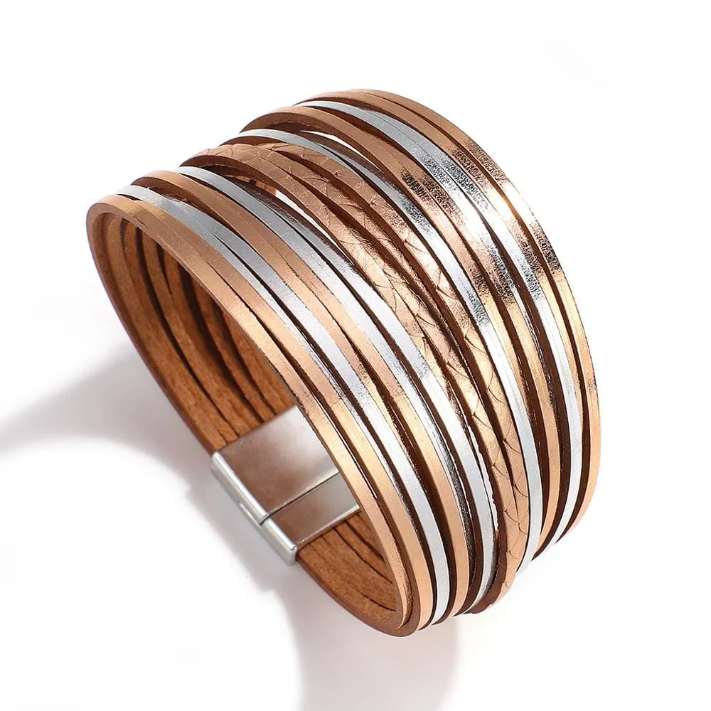 Boho Multilayer Mint Leather Bracelet