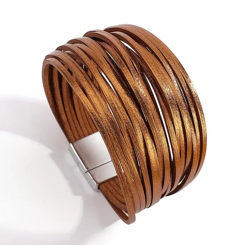Boho Multilayer Mint Leather Bracelet
