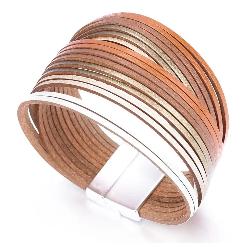 Boho Multilayer Mint Leather Bracelet