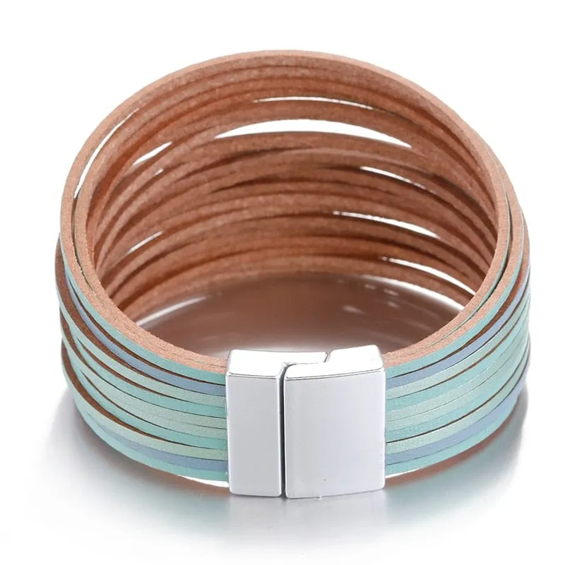 Boho Multilayer Mint Leather Bracelet
