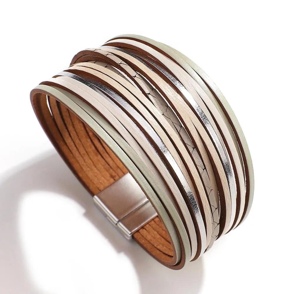 Boho Multilayer Mint Leather Bracelet