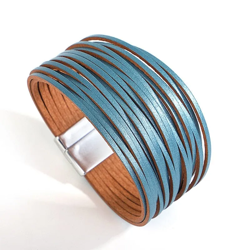 Boho Multilayer Mint Leather Bracelet