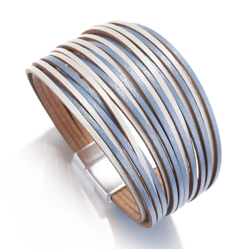 Boho Multilayer Mint Leather Bracelet
