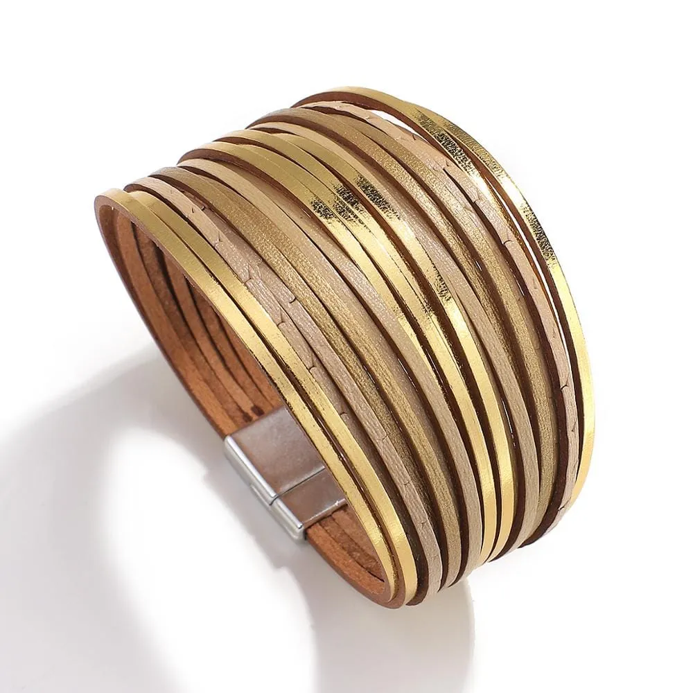 Boho Multilayer Mint Leather Bracelet