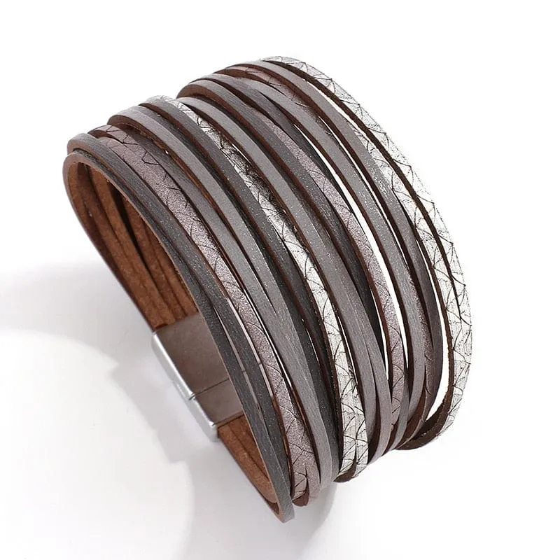 Boho Multilayer Mint Leather Bracelet