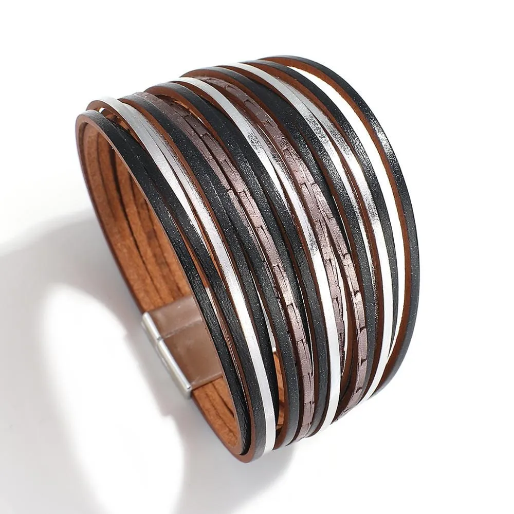 Boho Multilayer Mint Leather Bracelet