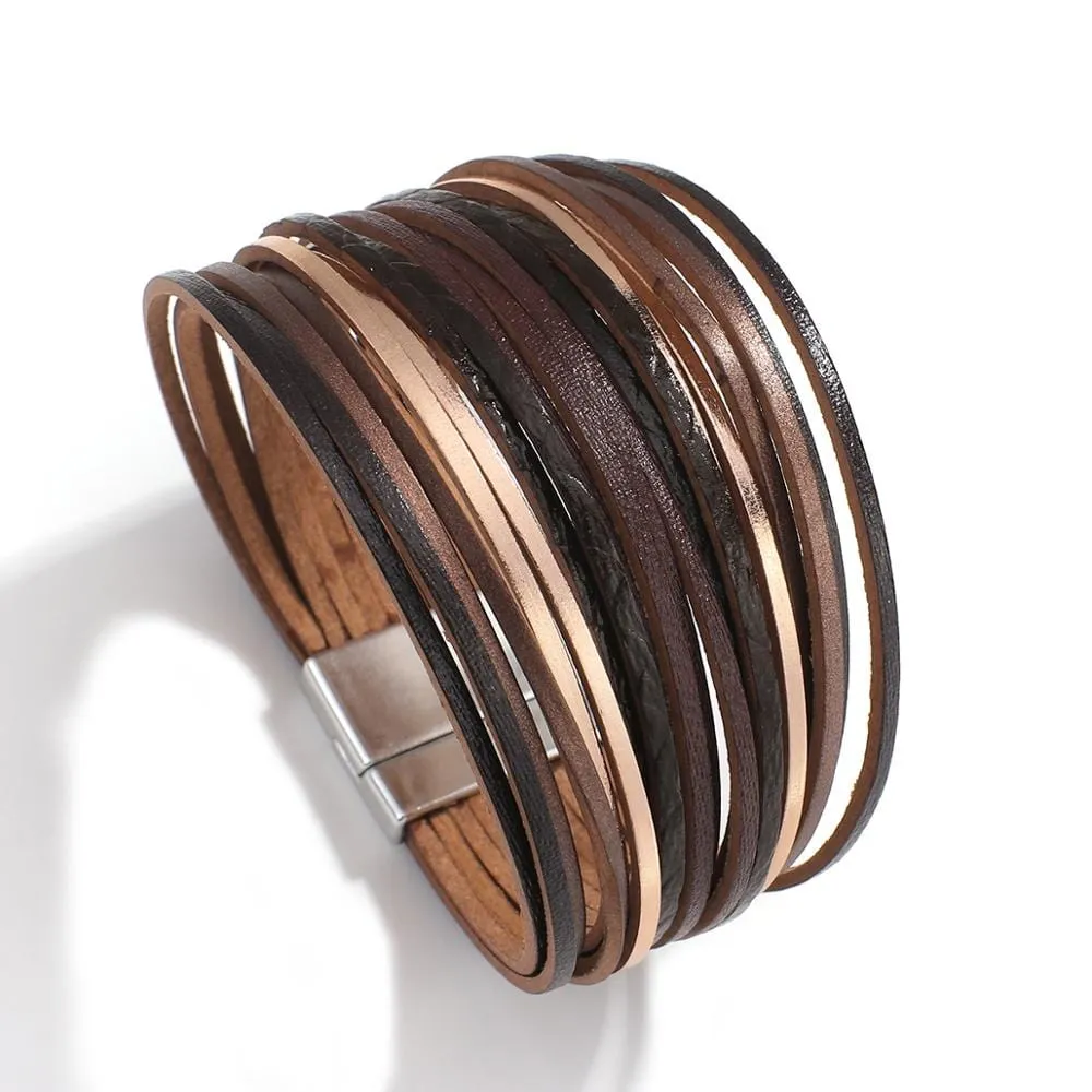 Boho Multilayer Mint Leather Bracelet