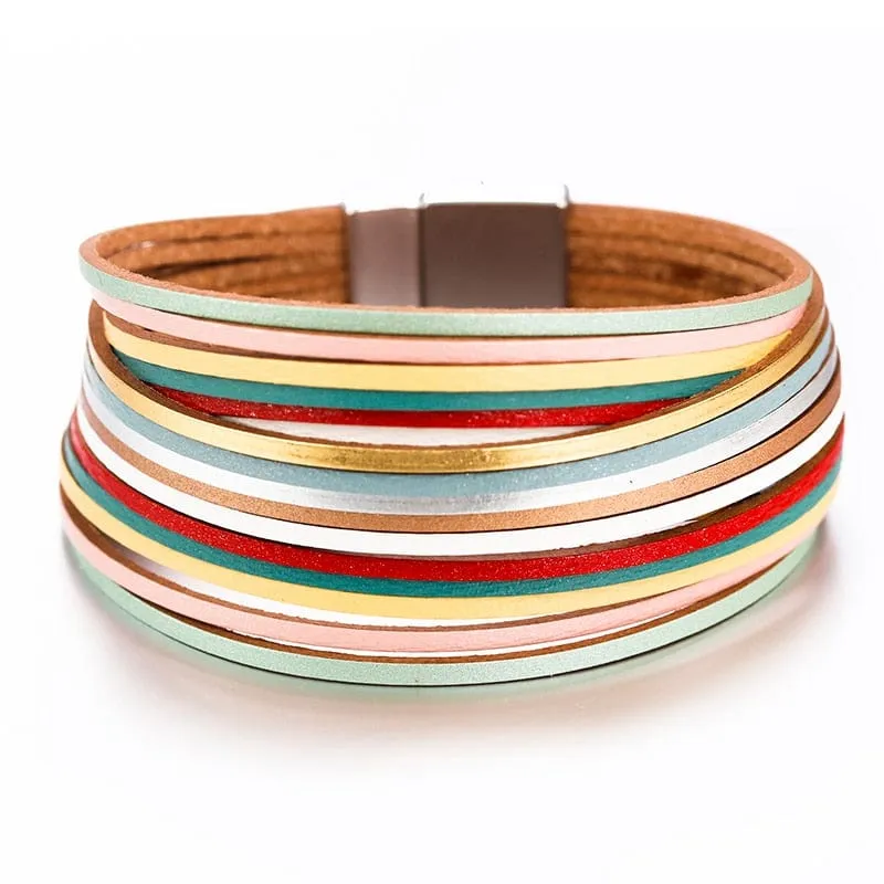 Boho Multilayer Mint Leather Bracelet