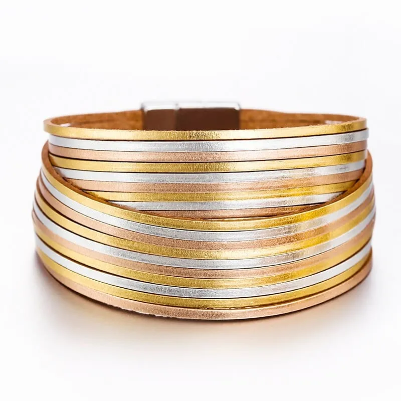 Boho Multilayer Mint Leather Bracelet