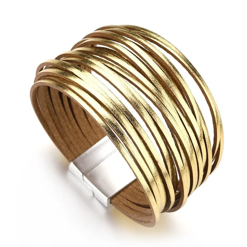 Boho Multilayer Mint Leather Bracelet