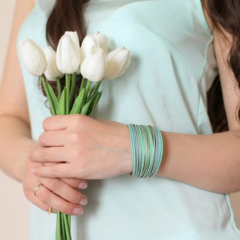 Boho Multilayer Mint Leather Bracelet