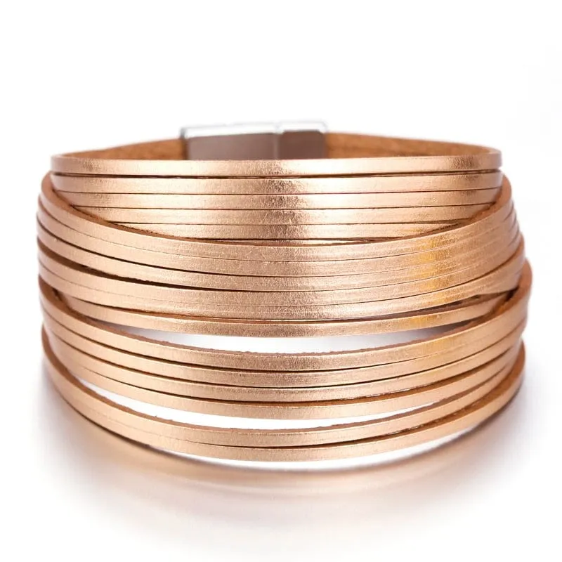 Boho Multilayer Mint Leather Bracelet