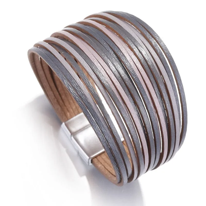 Boho Multilayer Mint Leather Bracelet