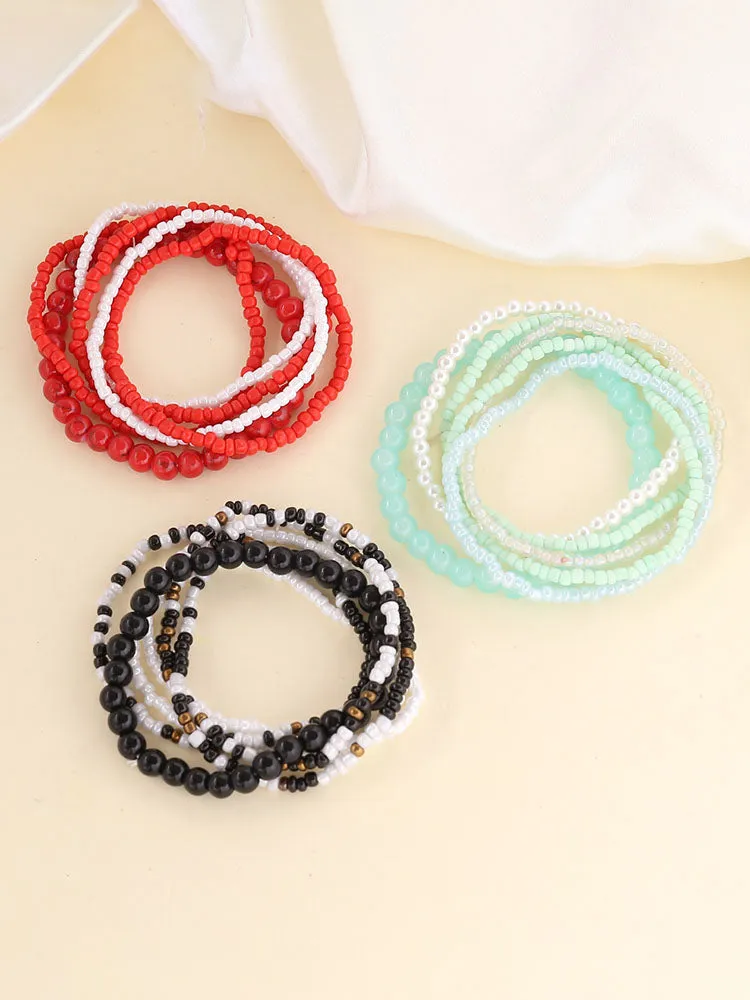 Boho Multilayer Multicolor Beads Bracelets Sets