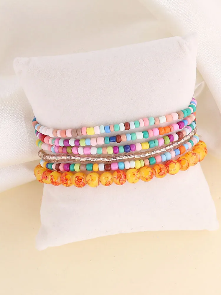Boho Multilayer Multicolor Beads Bracelets Sets