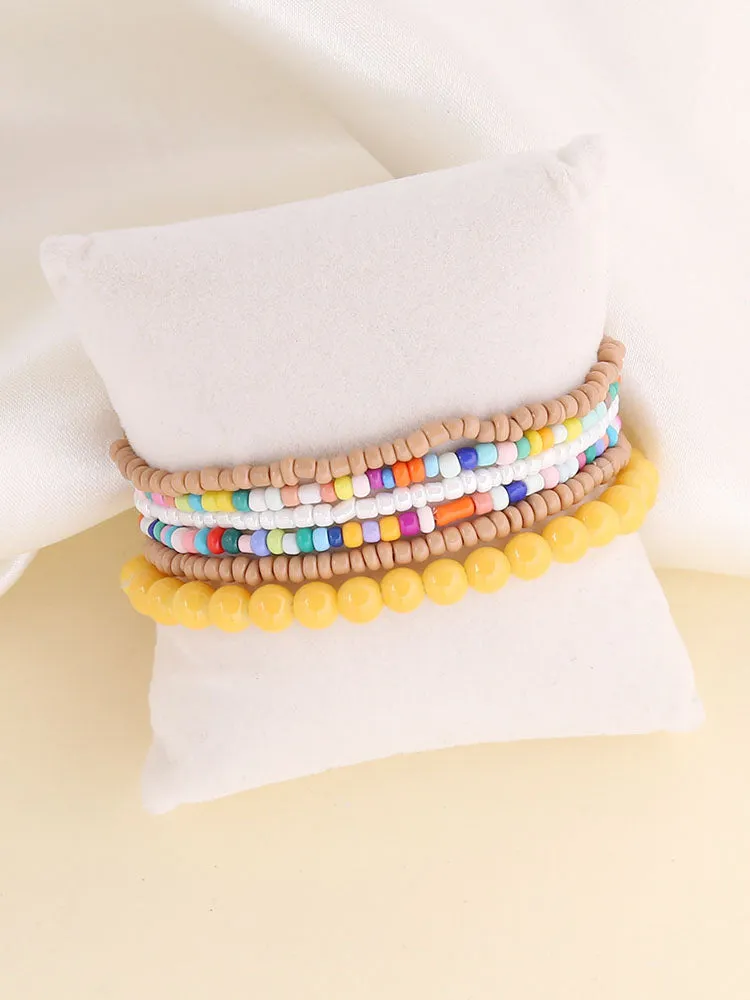 Boho Multilayer Multicolor Beads Bracelets Sets