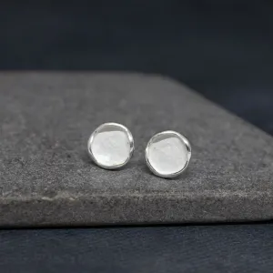 Brushed Organic Disc Studs