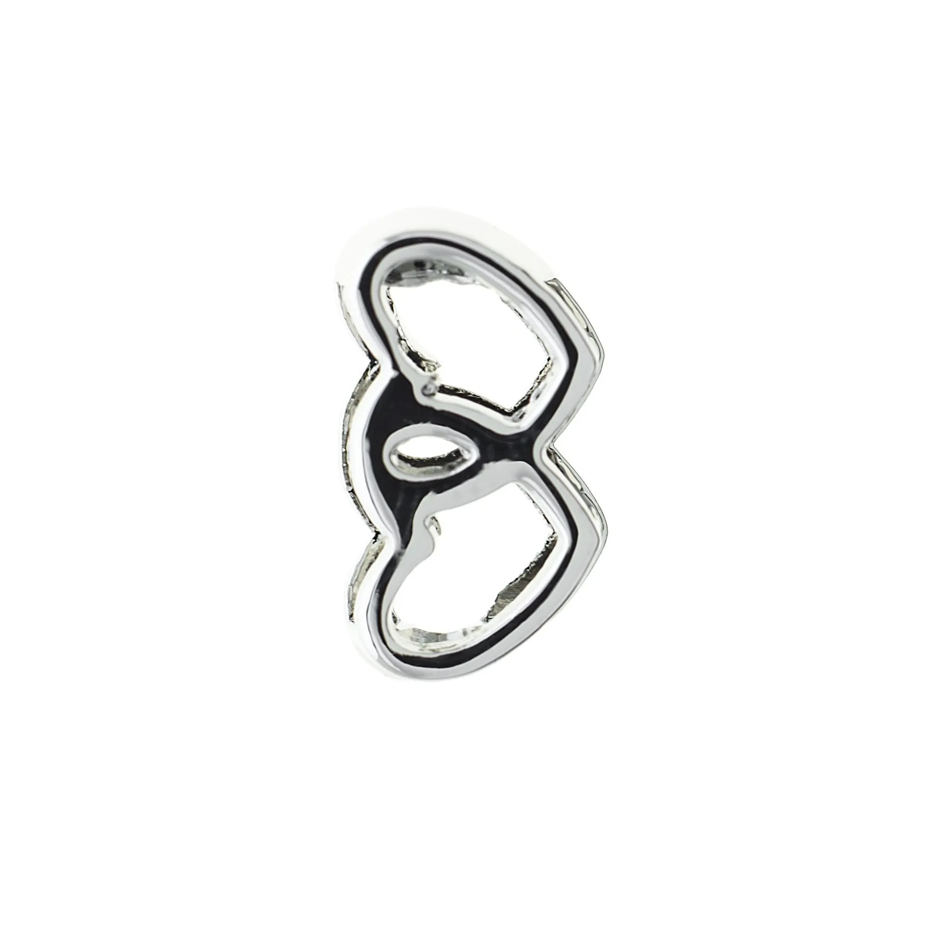 Buckle Up Silver Double Heart Charm