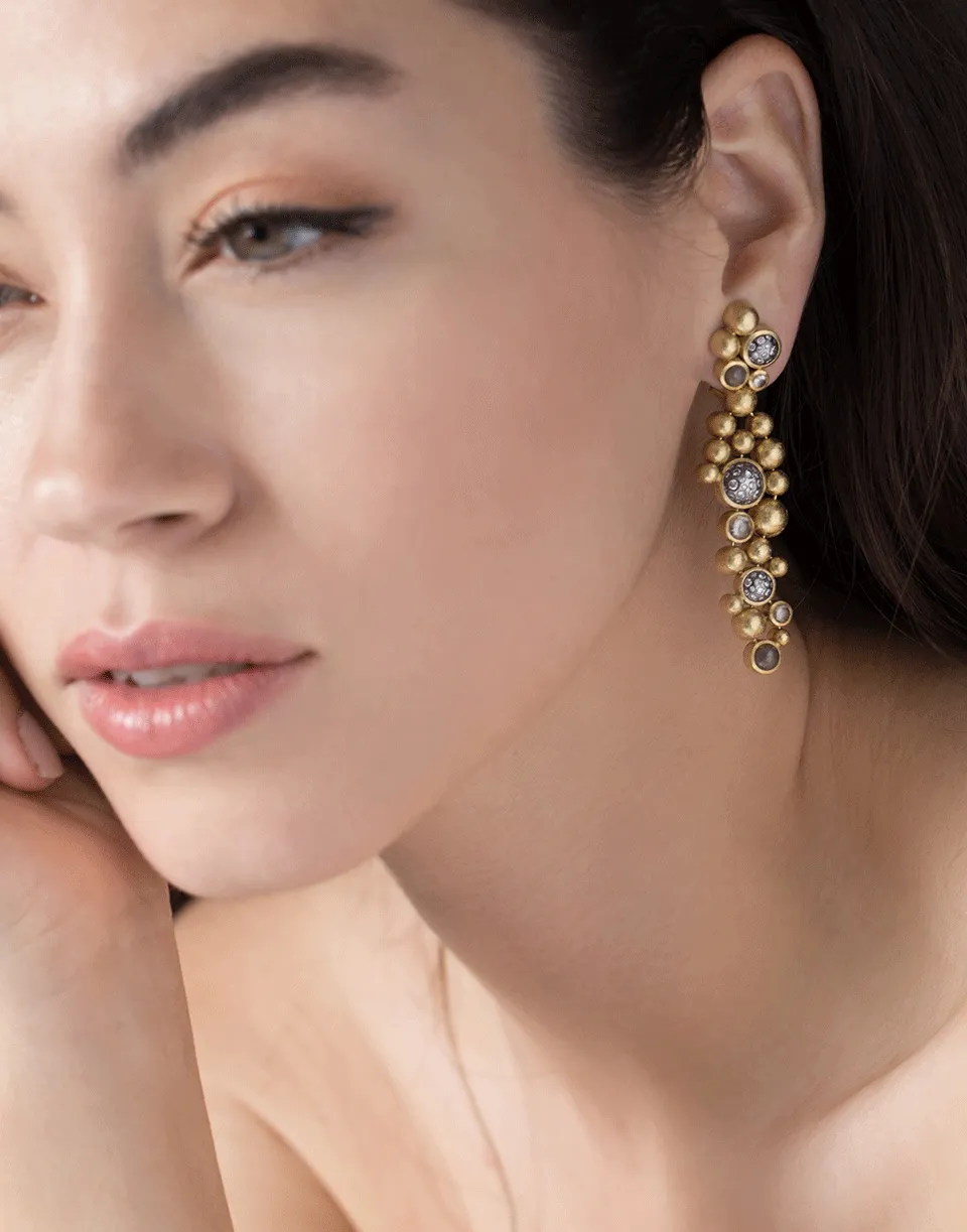 Cabochon Diamond Earrings