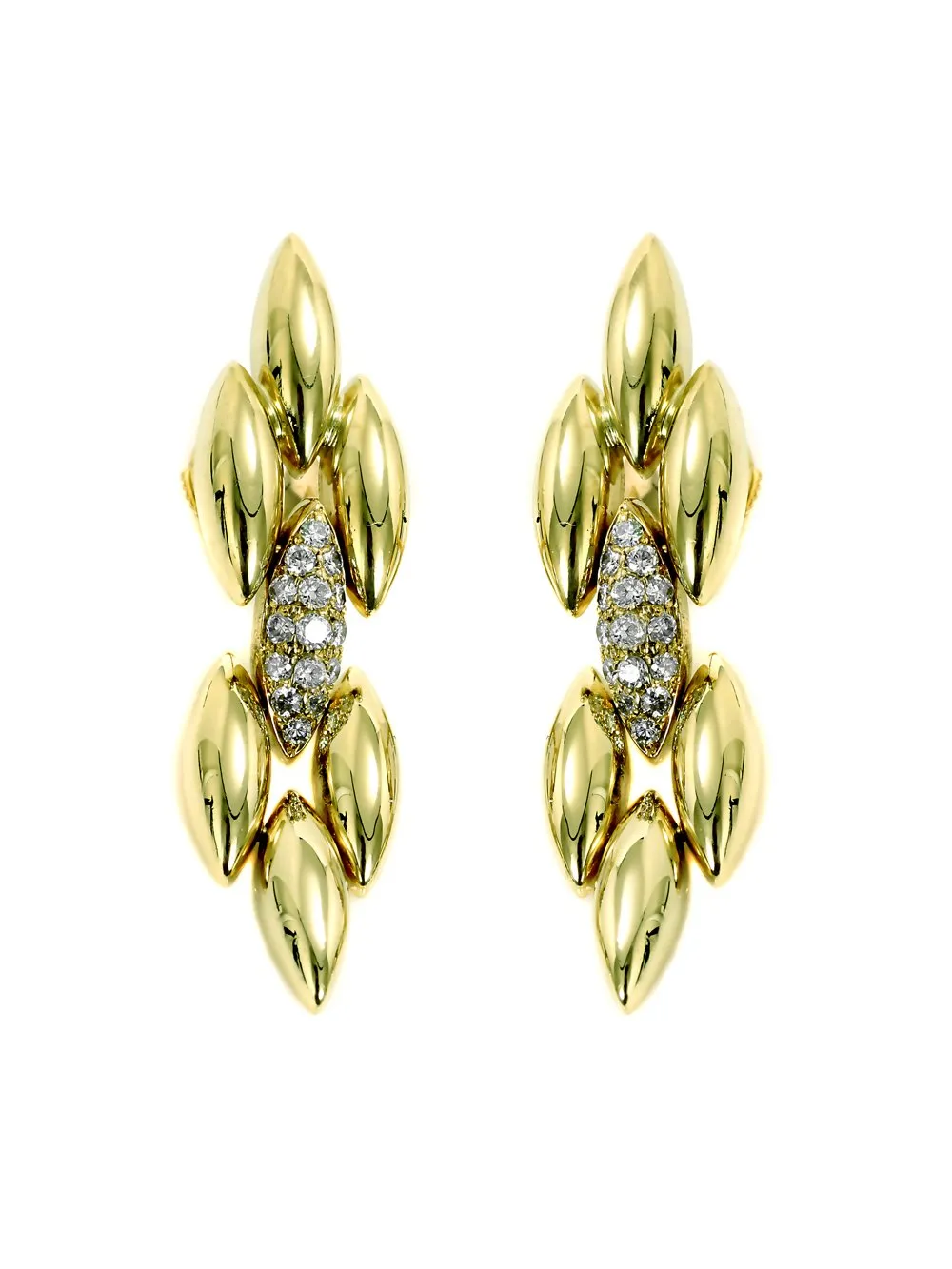Cartier Gentiane Diamond Gold Earrings