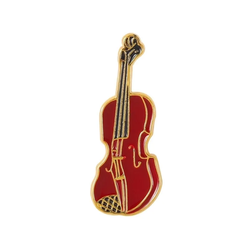 Cartoon Style Retro Guitar Notes Alloy Stamping Stoving Varnish Plating Kid's Brooches