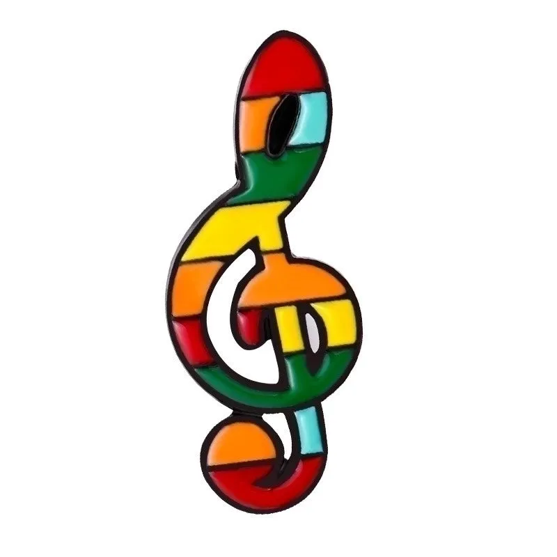 Cartoon Style Retro Guitar Notes Alloy Stamping Stoving Varnish Plating Kid's Brooches