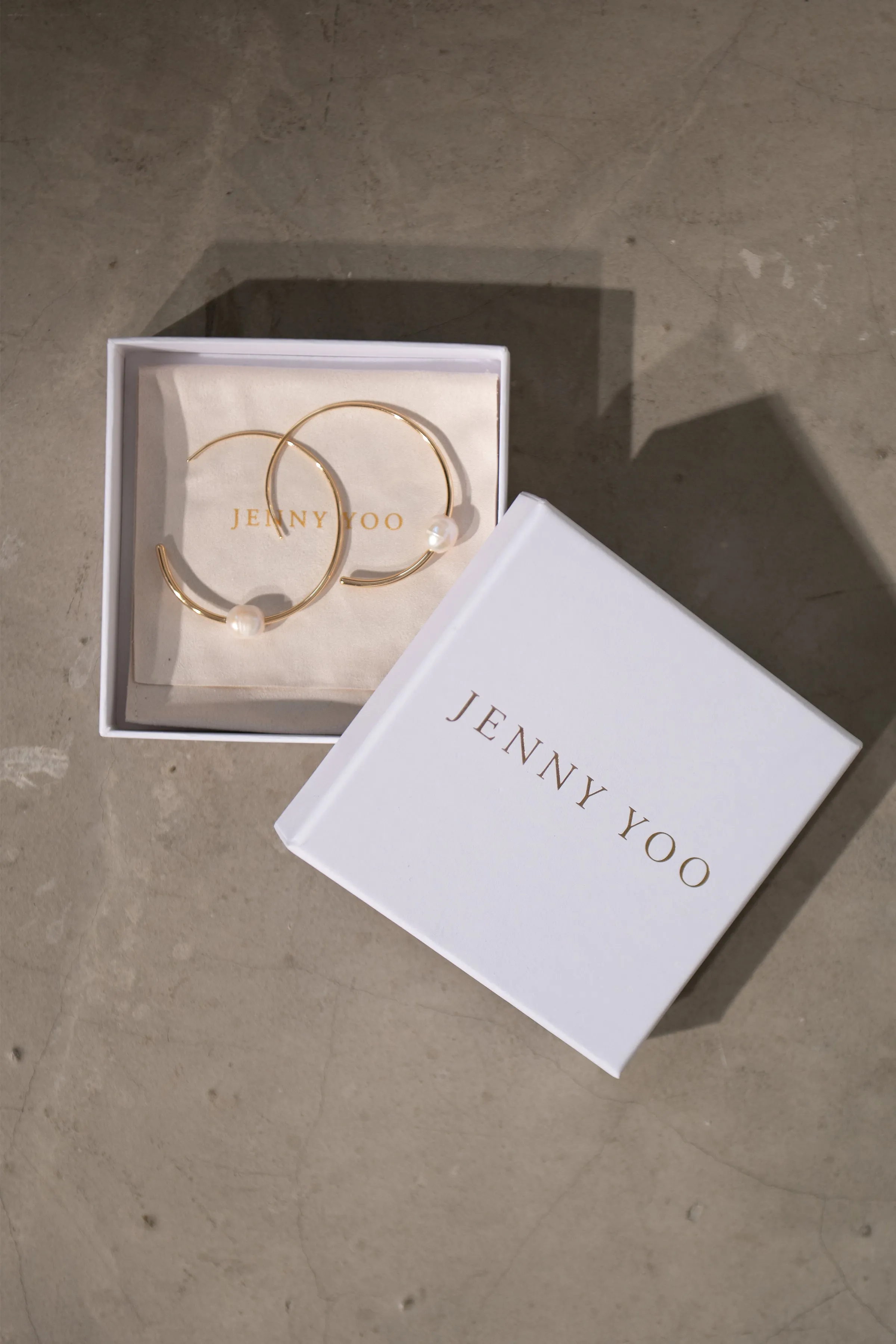 Charlize Gold Hoop Earring - Gold/Ivory