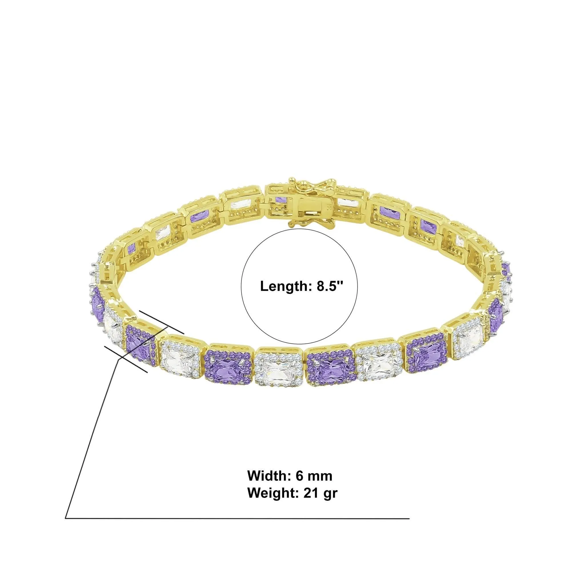 Chic Square Tennis Bracelet - 6MM Elegance
