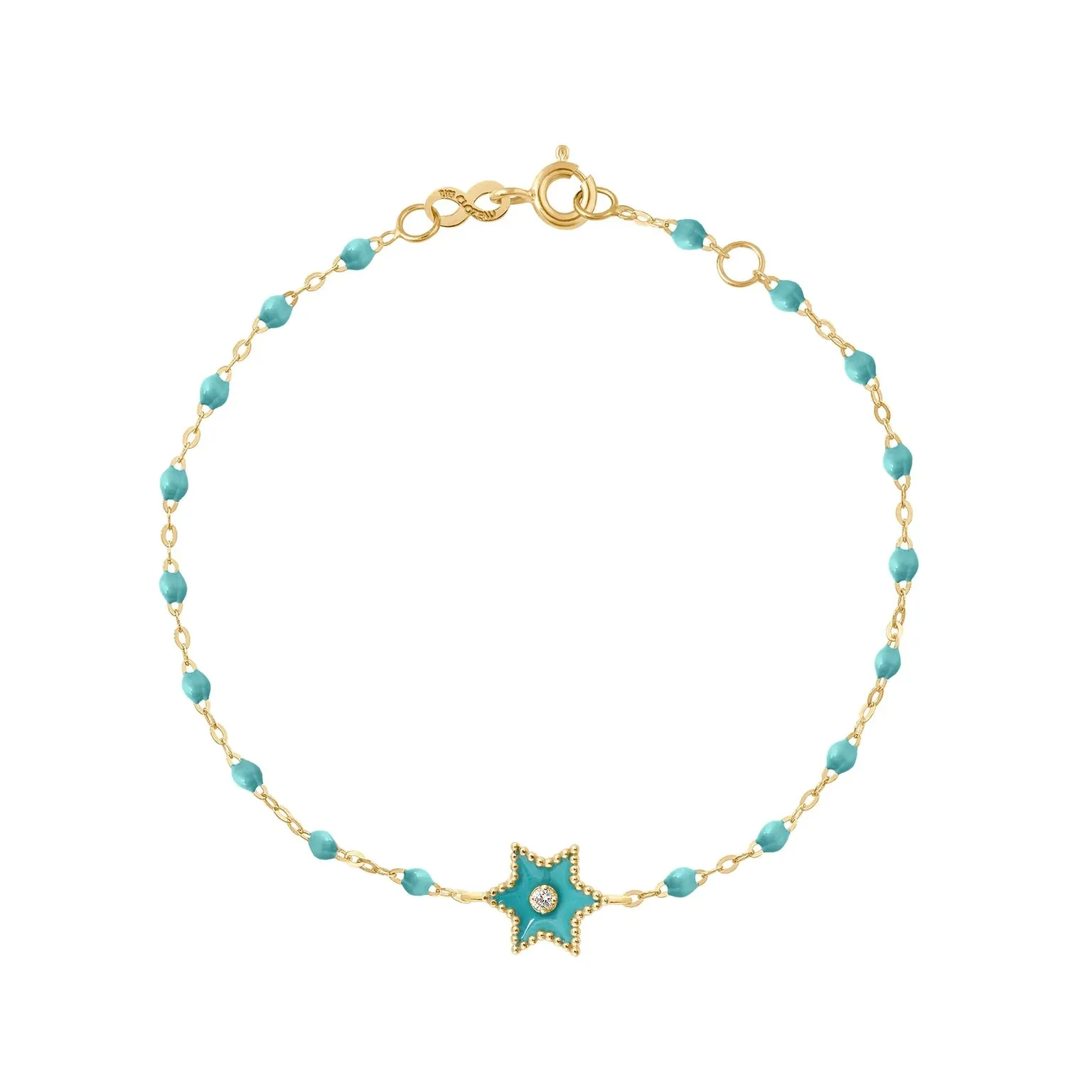 Classic Gigi Etoile diamond bracelet-18k Yellow Gold- Turquoise Green