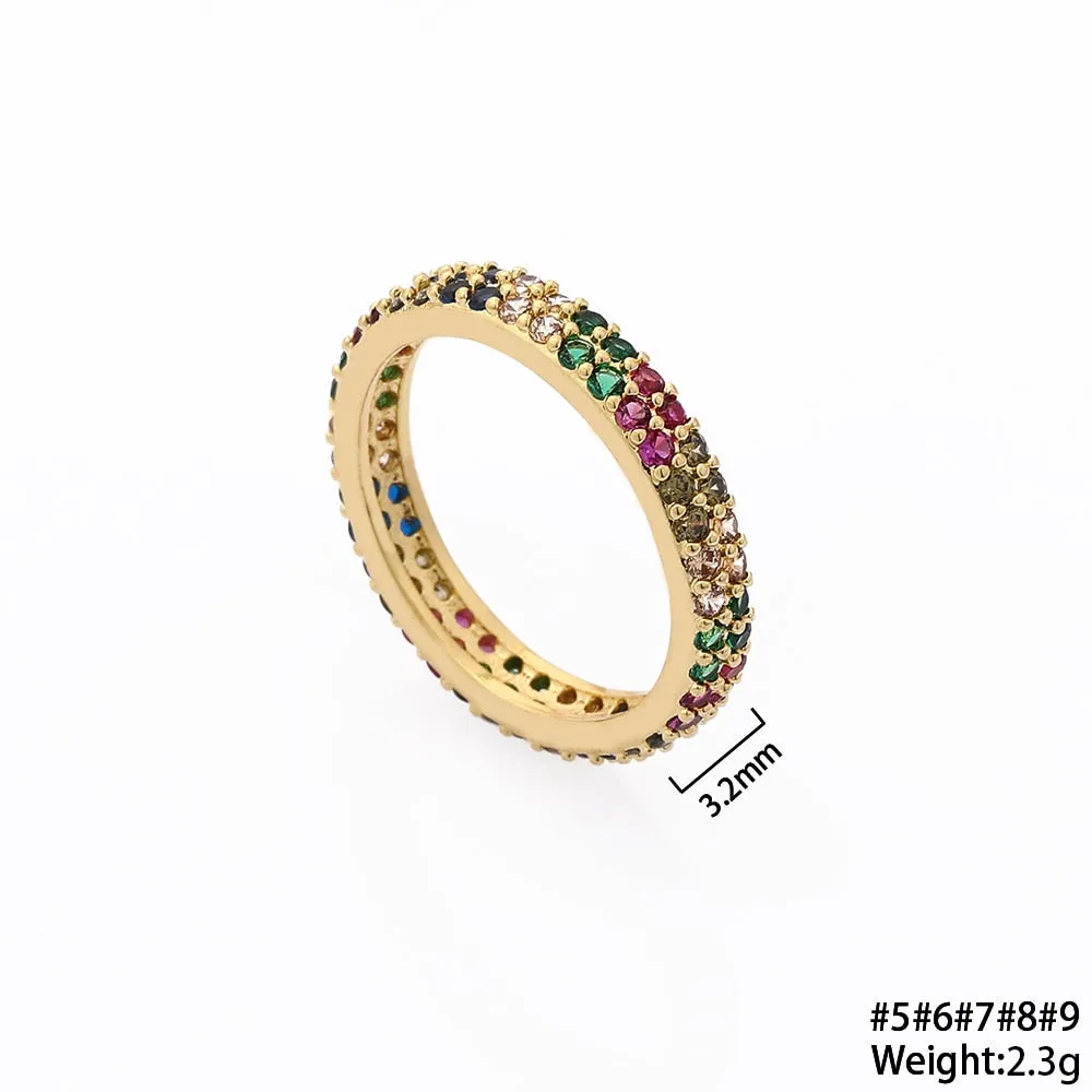 Classical Gold Colorful Boho Ring