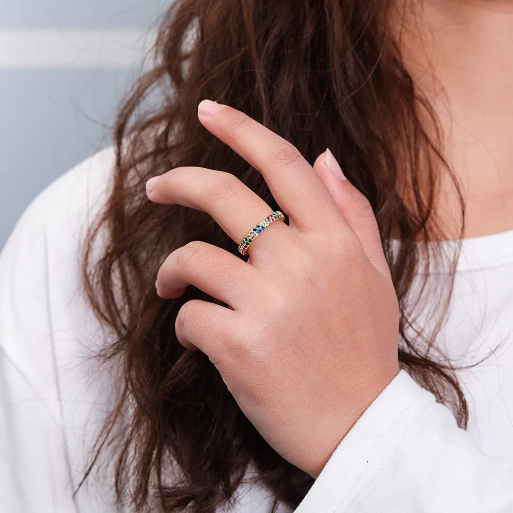 Classical Gold Colorful Boho Ring