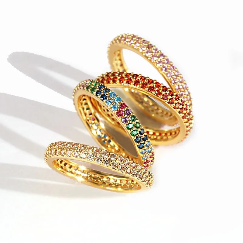 Classical Gold Colorful Boho Ring