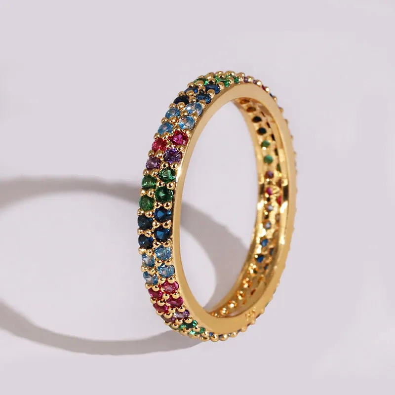 Classical Gold Colorful Boho Ring